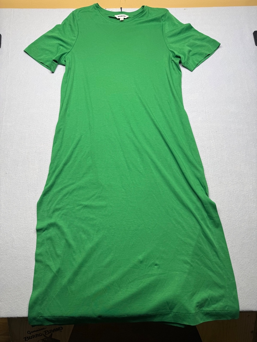 Boden Green Cotton Midi Dress US 14R EUC